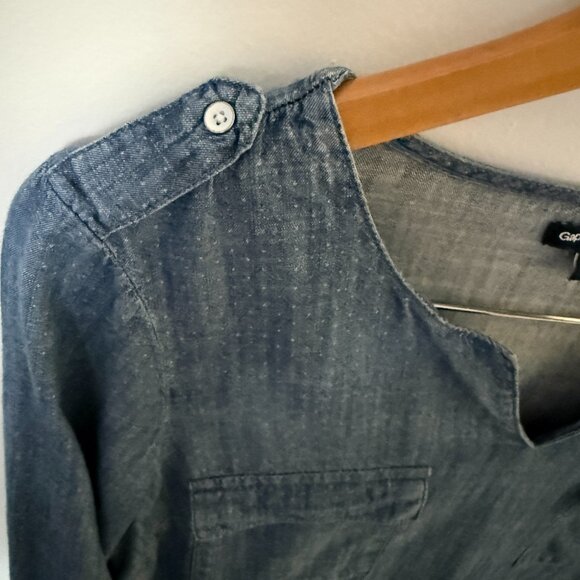Gap Cotton Denim Shirt Dress - Picture 3 of 8